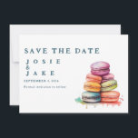 Kleurrijke macarons Sla de datum op Save The Date<br><div class="desc">Macaroon Heerlijk helder en levendig Save the Date kaarten. Elke kaart heeft een charmante weergave van met de hand geschilderde stijl, heldere macarons gestapeld in een levendige stapel, die een levendige, speelse en vreugdevolle sfeer uitstraalt. De dynamische kleuren en artistieke flair zetten de ideale sfeer voor een onvergetelijk en plezierig...</div>