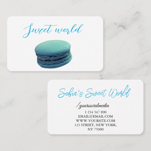 Kleurrijke Macarons Snoepjes Qr Code Modern Vierka Visitekaartje (Voorkant / Achterkant)