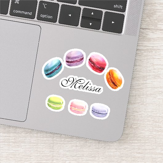 Kleurrijke Macarons Sweet Dessert Waterverf Sticker (Detail)