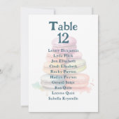 Kleurrijke macarons Tafelnummer zitplaatskaart (Achterkant)