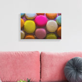 Kleurrijke Macarons Tasty Bked Dessert Canvas Afdruk (Insitu (Woonkamer))