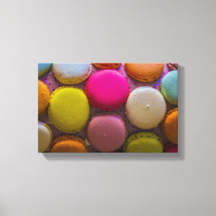Kleurrijke Macarons Tasty Bked Dessert Canvas Afdruk
