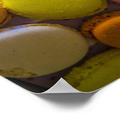 Kleurrijke Macarons Tasty Bked Dessert Poster (Hoek)