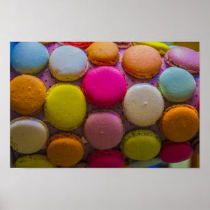 Kleurrijke Macarons Tasty Bked Dessert Poster