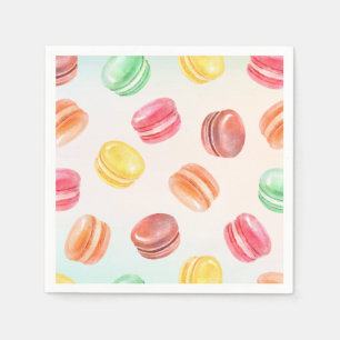 Kleurrijke Macarons Waterverf Art Servet