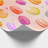 Kleurrijke Macarons waterverf patroonpapier Cadeaupapier (Hoek)