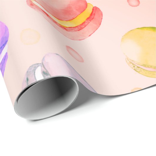 Kleurrijke Macarons waterverf patroonpapier Cadeaupapier (Rol Hoek)