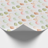 Kleurrijke macarons: zoet vallend patroon. cadeaupapier (Hoek)