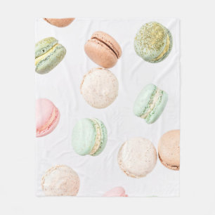 Kleurrijke macarons: zoet vallend patroon. fleece deken