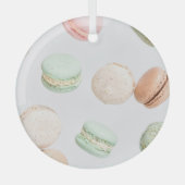 Kleurrijke macarons: zoet vallend patroon. glas ornament (Voorkant)