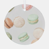Kleurrijke macarons: zoet vallend patroon. glas ornament (Achterkant)