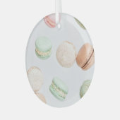 Kleurrijke macarons: zoet vallend patroon. glas ornament (Voorkant links)