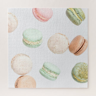 Kleurrijke macarons: zoet vallend patroon. legpuzzel