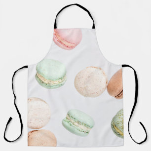 Kleurrijke macarons: zoet vallend patroon. schort