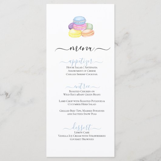 Kleurrijke Macaroon Cookies Illustratie Menu (Voorkant)
