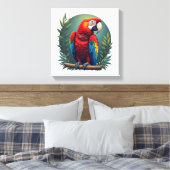 Kleurrijke Macaw Bird Canvas Muurkunst (Insitu (Slaapkamer))