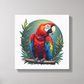 Kleurrijke Macaw Bird Canvas Muurkunst (Voorkant)