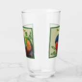 Kleurrijke Macaw Parrot Green verliest grens Glas (Rechts)