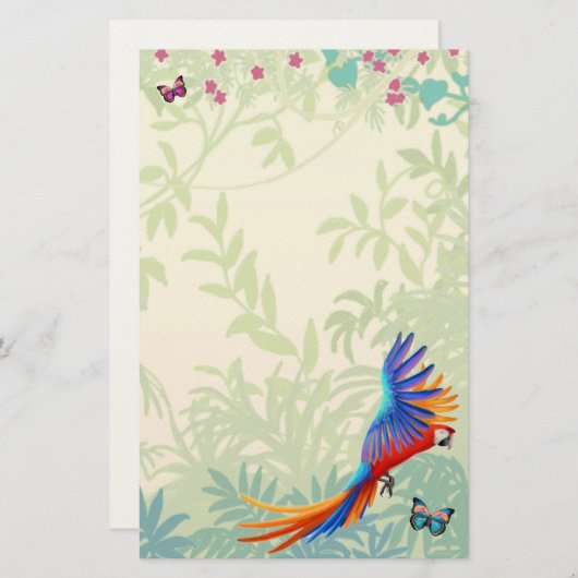 Kleurrijke Macaw Parrot in regenwouden Briefpapier (Voorkant / Achterkant)