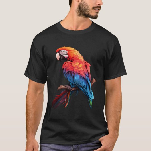 Kleurrijke Macaw Parrot Vogelliefhebber - Ornithol T-shirt (Voorkant)