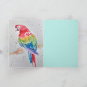 Kleurrijke Macaw Parrot Waterverf Mannen Verjaarda Kaart (Binnen)