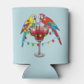 Kleurrijke Macaw Parrots Drink rode wijn Blikjeskoeler (Achterkant)