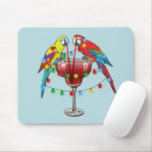 Kleurrijke Macaw Parrots Drink rode wijn Muismat