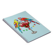 Kleurrijke Macaw Parrots Drink rode wijn Notitieboek (Rechterzijde)