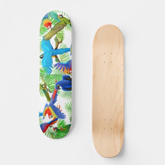 Kleurrijke Macaw Parrots Skateboard (Voorkant)