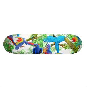 Kleurrijke Macaw Parrots Skateboard