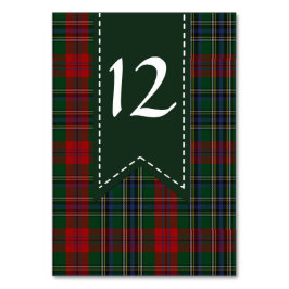 Kleurrijke MacLean Plaid Bruiloft Tafelnummer