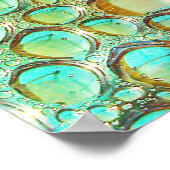 Kleurrijke macrowaterdruppels op glazen foto poster (Hoek)