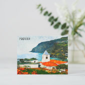 Kleurrijke Madeira Funchal olieverf Briefkaart (Staand voorkant)