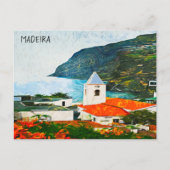 Kleurrijke Madeira Funchal olieverf Briefkaart (Voorkant)