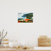 Kleurrijke Madeira Funchal olieverf Poster (Keuken)