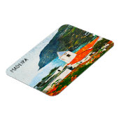 Kleurrijke Madeira Funchal olieverfschilderij Magneet (Linkerzijde)