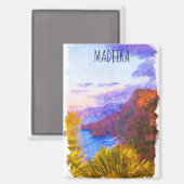 Kleurrijke Madeira Portugal landschap Reizen Magneet (Voorkant / Achterkant)