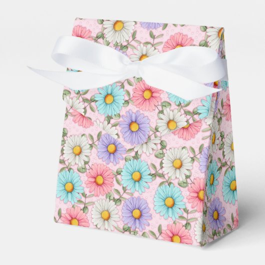  kleurrijke madeliefjes bedankdoosjes (Voorkant Zijde)