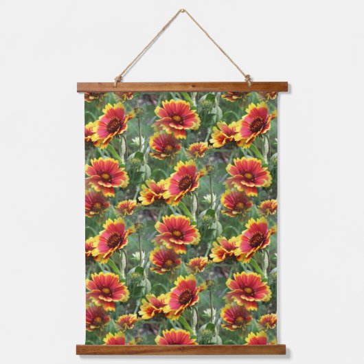 Kleurrijke madeliefjes Bloemen Natuur Patroon Hangend Wandkleed (Voorkant)