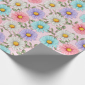  kleurrijke madeliefjes cadeaupapier (Hoek)