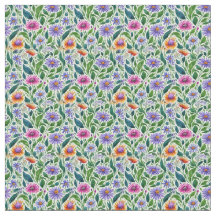 Kleurrijke madeliefjes op groene stof