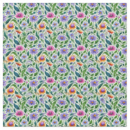 Kleurrijke madeliefjes op groene stof