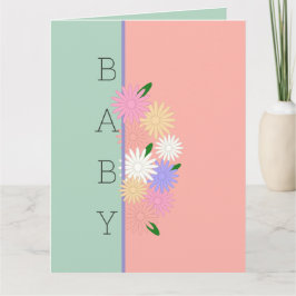 Kleurrijke madeliefjes op zachte perzik Oerwoud mi Kaart