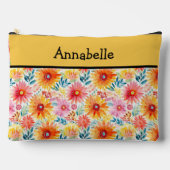 Kleurrijke madeliefjes print grote accessoire zakj etui (Voorkant)