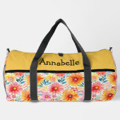 Kleurrijke madeliefjes print grote duffel gesneden plunjezak (Achterkant)