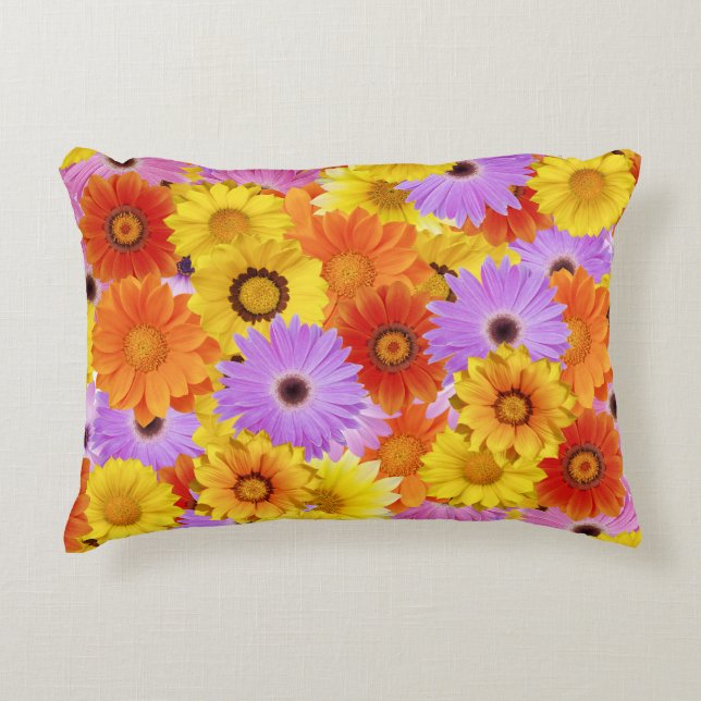 Kleurrijke Madeliefjestuin - Helder Bloemendecor Accent Kussen (Voorkant)