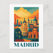 Kleurrijke Madrid Spanje Vintage Travel Briefkaart (Voorkant)