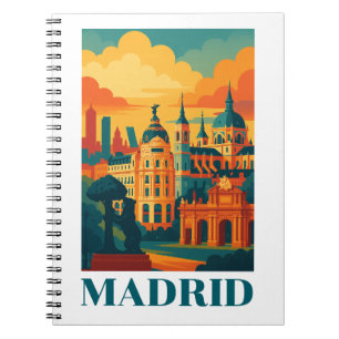 Kleurrijke Madrid Spanje Vintage Travel Notitieboek