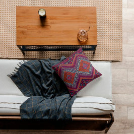 Kleurrijke magenta Sinaasappel  Turks Kilim Tapijt Kussen