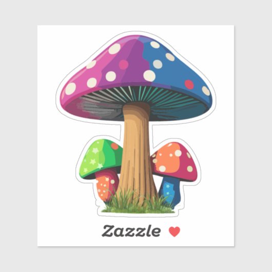 Kleurrijke Magic Mushroom Sticker (Vel)